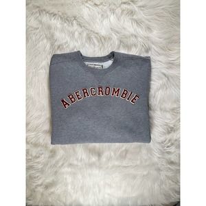 Mens Abercrombie and Fitch Grey Embroidered Crewneck Size XXL